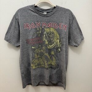 Vintage Iron Maiden Graphic Metal Band T-Shirt in Heather Gray